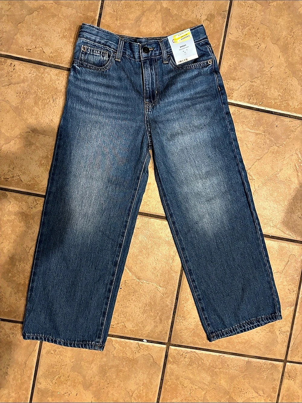 Cat & Jack Baggy Girls Jeans Blue Size 7 NWT